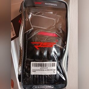 RS MOTOSPORTS  Vigor Men's Moto Bike Motorcycle Gloves, Sz Large Black/Red NWT